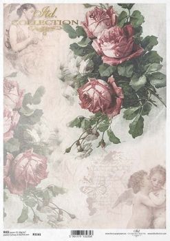 Papier de Riz Bouquet de Roses R1161