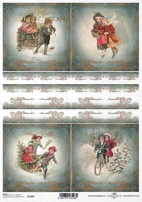 Papier de Riz Noël Dentelle Vintage R1308