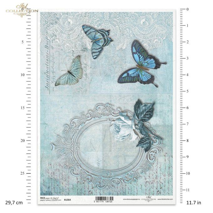 Papier de Riz Miroir aux papillons R1364