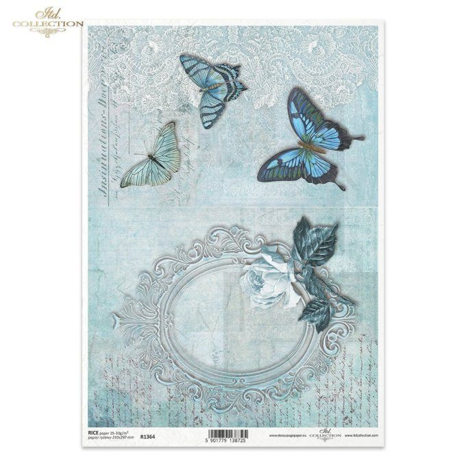 Papier de Riz Miroir aux papillons R1364