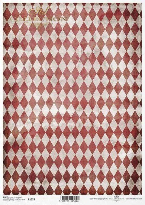 Papier de Riz Arlequin Rouge R1529