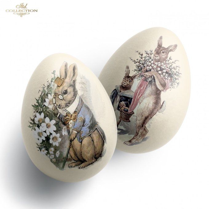 Papier de Riz Lapins Cottage R1578