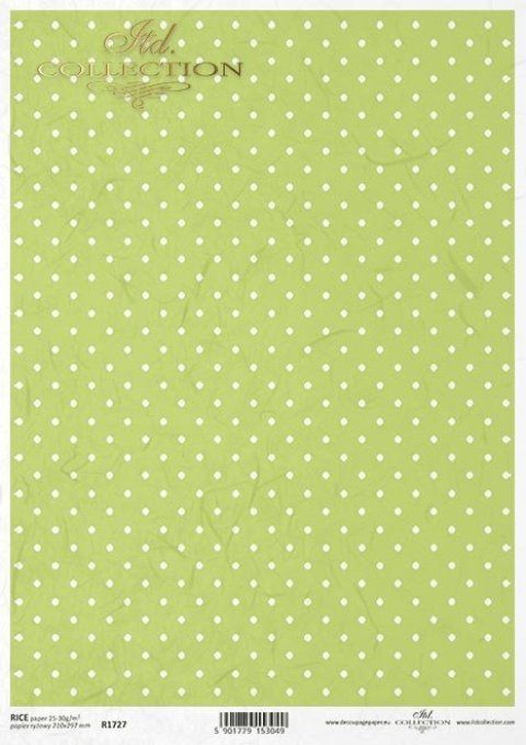 Papier de Riz Petits pois Fond Vert R1727