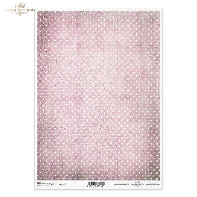 Papier de Riz Fond pointillé rose R1738
