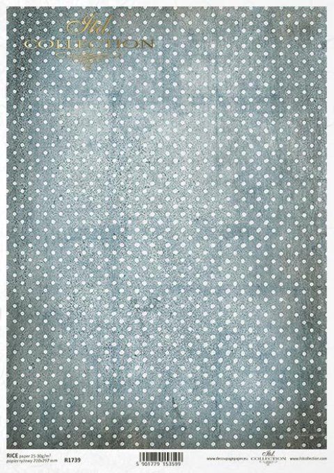 Papier de Riz Fond pointillé bleu R1739