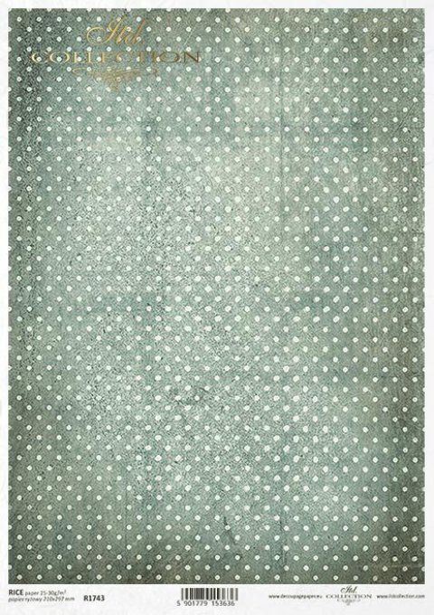 Papier de Riz Fond pointillé vert R1743 