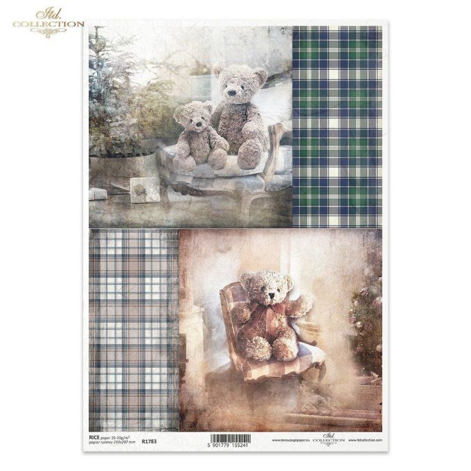 Papier de Riz Nounours écossais R1783