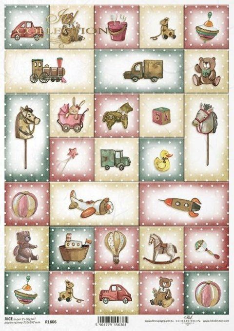 Papier de Riz Coffre à jouets R1806