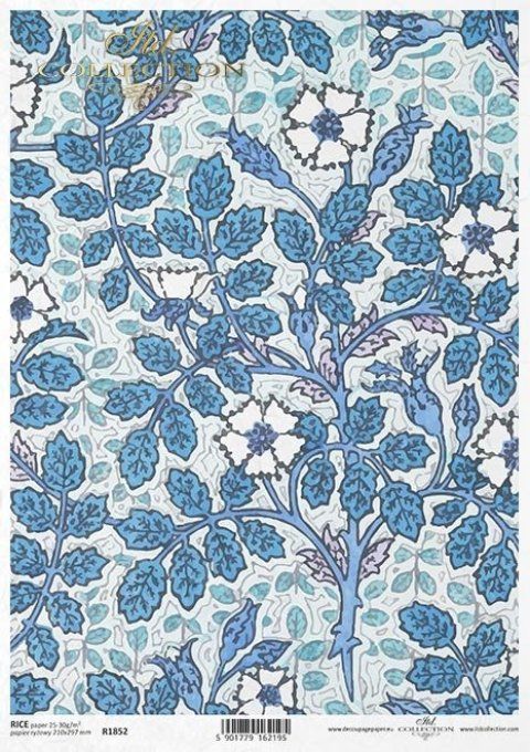 Papier de Riz  Inspiration William Morris Myosotis R1852