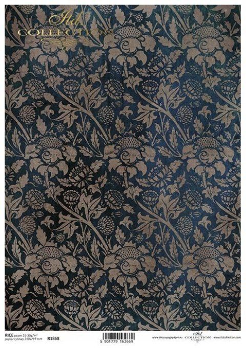 Papier de Riz Inspiration William Morris Fleurs sauvages R1868