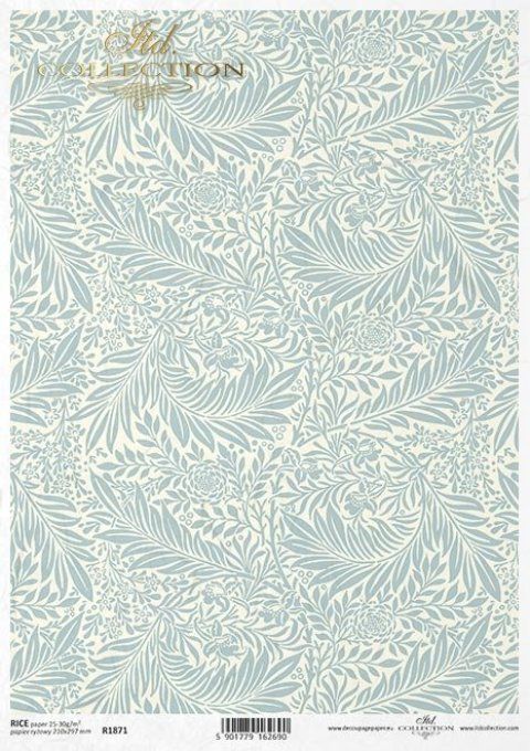 Papier de Riz  Inspiration William Morris Larkspur R1871