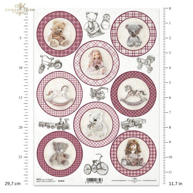 Papier de Riz Farandole de jouets R1959