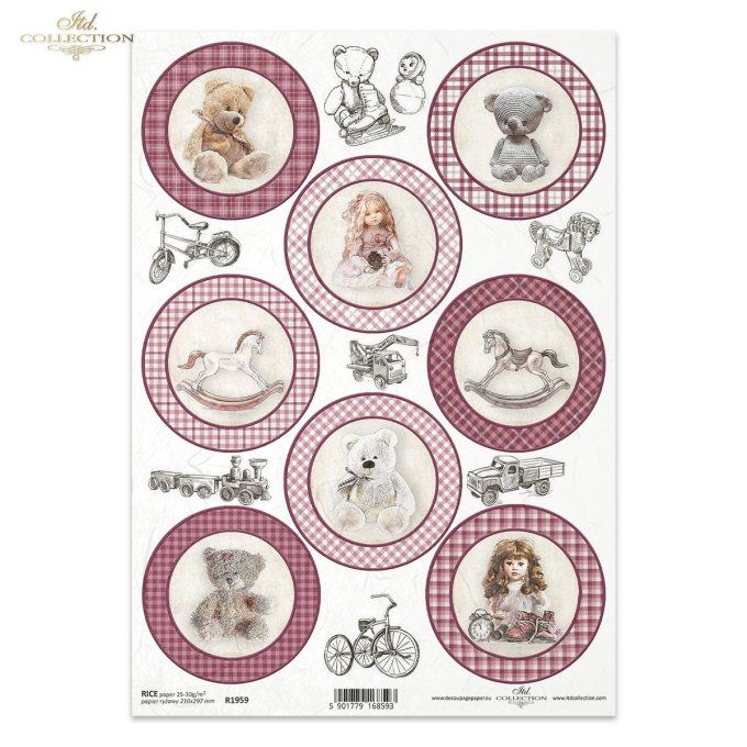 Papier de Riz Farandole de jouets R1959