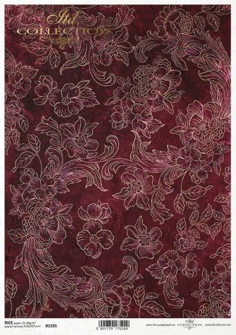 Papier de Riz Tapisserie Lie de Vin