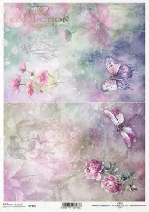 Papier de Riz Aquarelle Duo R2253