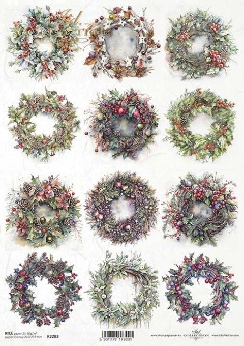 Papier de Riz Petites Couronnes d'Hiver R2283