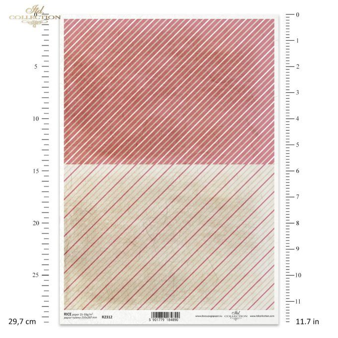 Papier de Riz Rayures diagonales rouges R2312