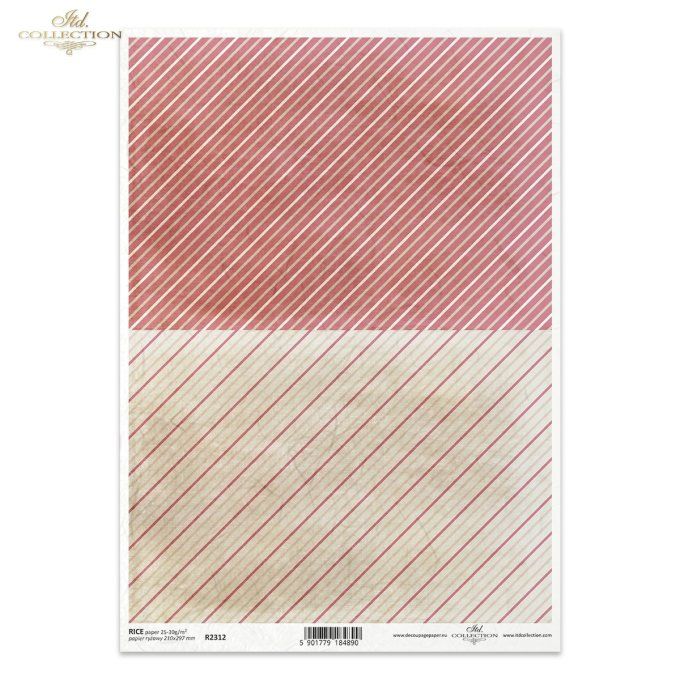 Papier de Riz Rayures diagonales rouges R2312