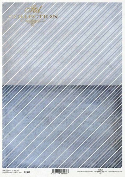 Papier de Riz Rayures diagonales bleues R2313