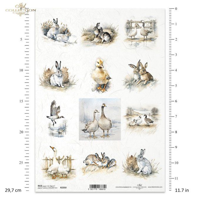 Papier de Riz Etiquettes lapins et Canard R2350
