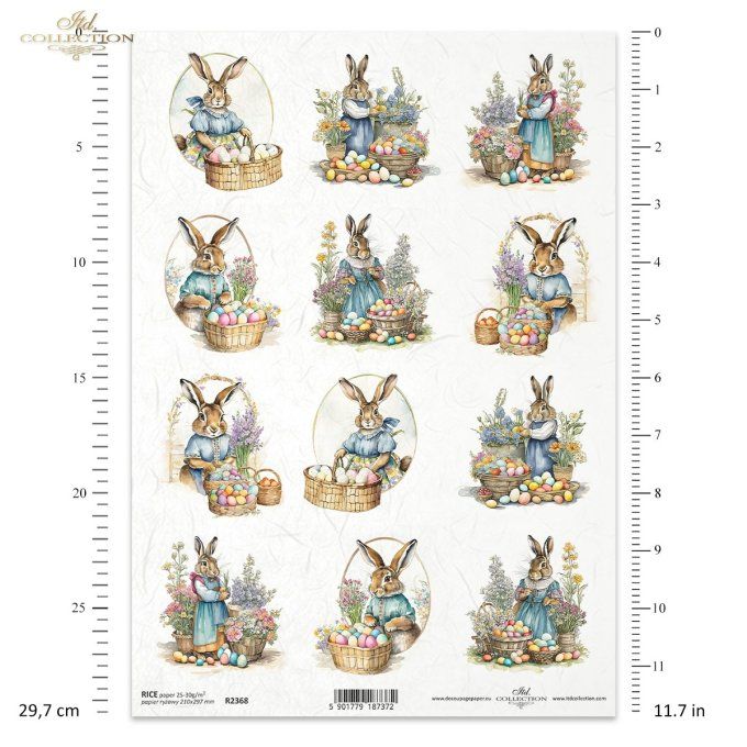 Papier de Riz Paniers de Pâques R2368