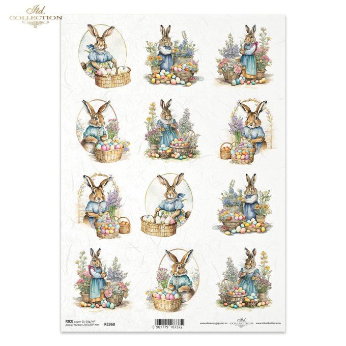 Papier de Riz Paniers de Pâques R2368