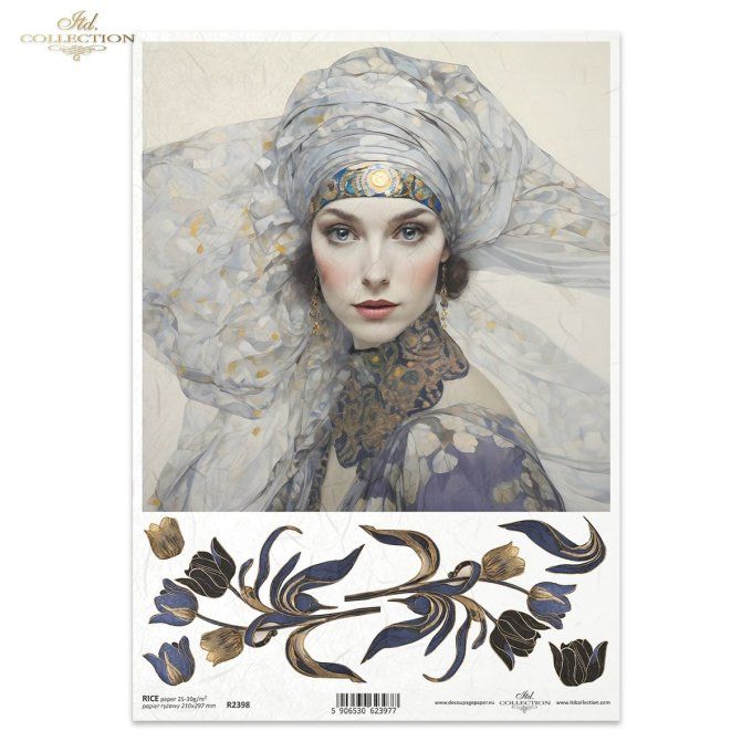 Papier de Riz Femme Art Nouveau R2398
