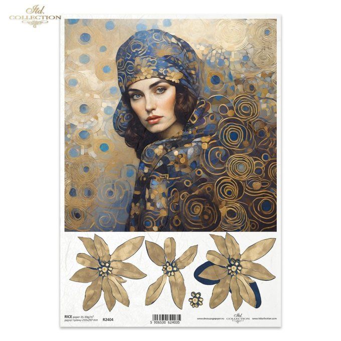Papier de Riz Femme façon Klimt