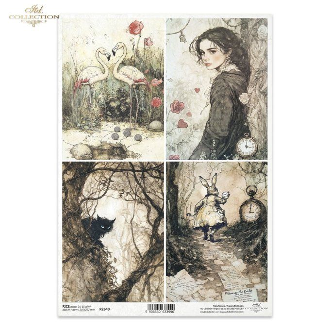 Papier de Riz Flamands roses R2640