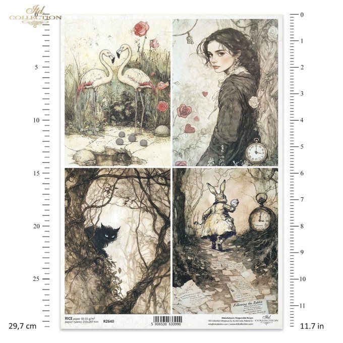 Papier de Riz Flamands roses R2640