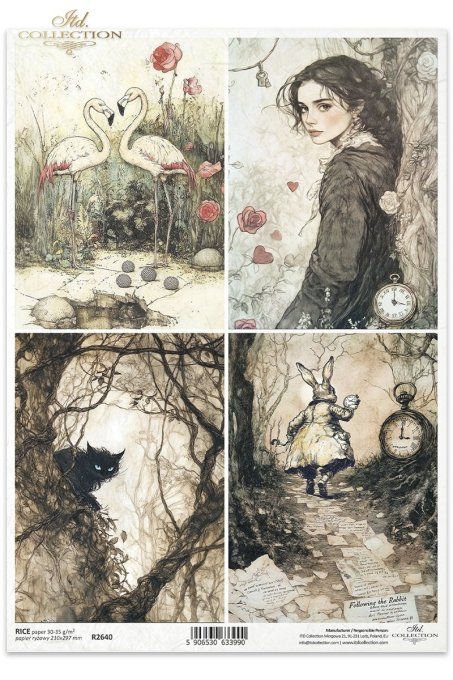 Papier de Riz Flamands roses R2640