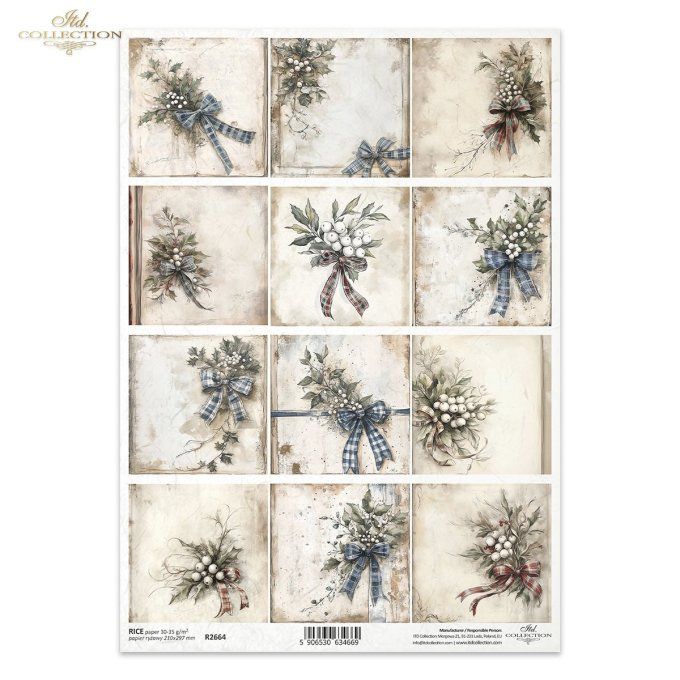 Papier de Riz Guirlandes de gui R2664