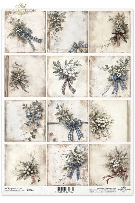 Papier de Riz Guirlandes de gui R2664