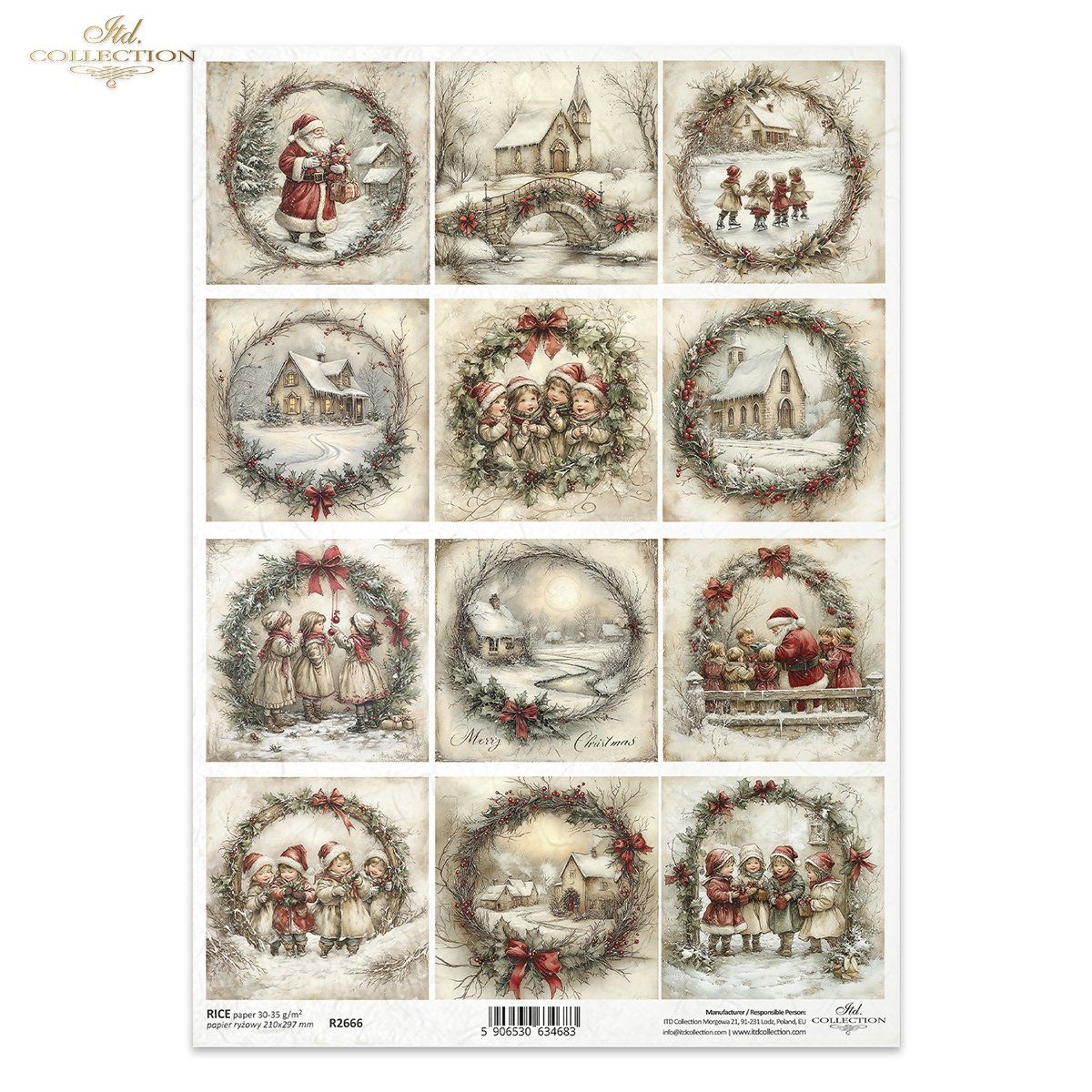 Papier de Riz Rêverie de Noël R2666