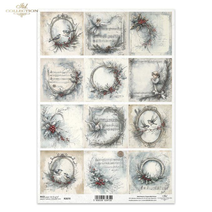 Papier de Riz Cadres et Partitions R2670