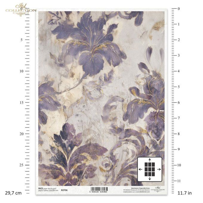 Papier de Riz Jardin des Muses Mauve R2706