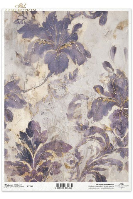 Papier de Riz Jardin des Muses Mauve R2706
