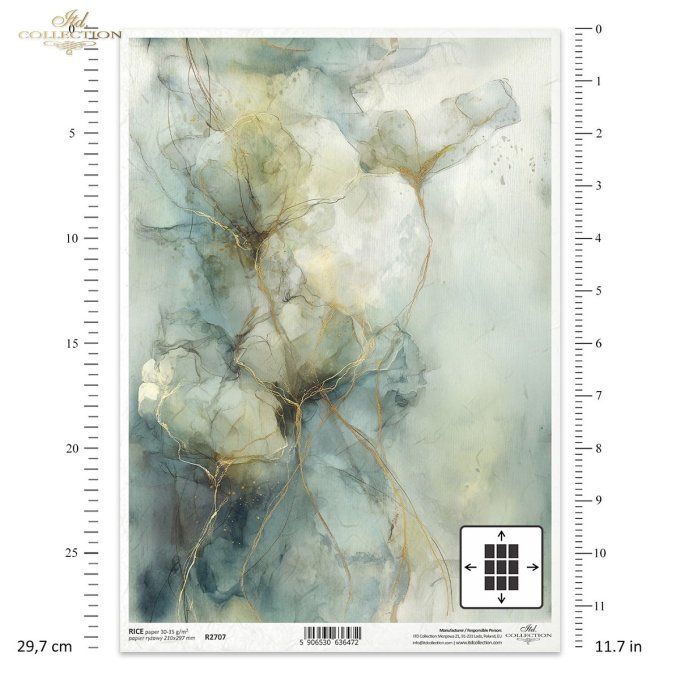 Papier de Riz Jardin des Muses Vert R2707