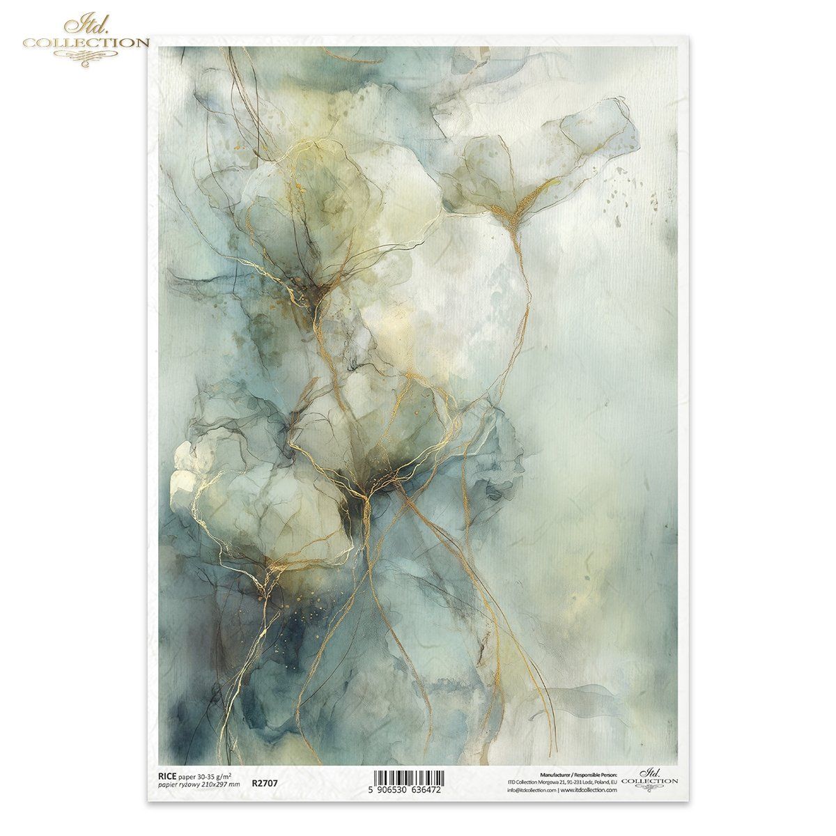 Papier de Riz Jardin des Muses Vert R2707