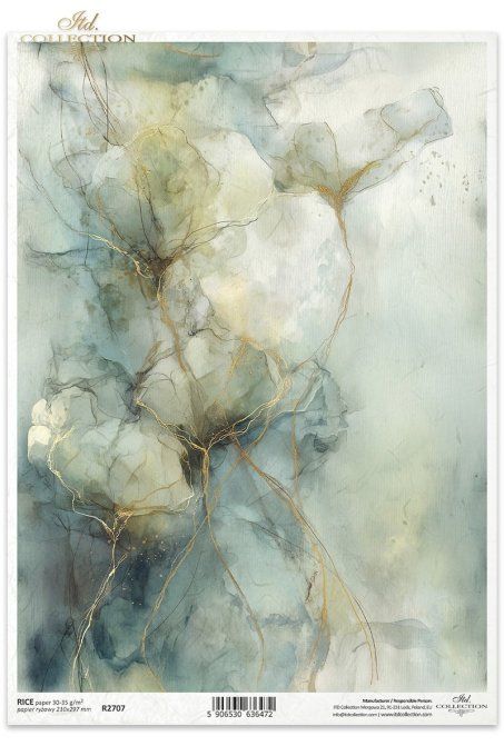 Papier de Riz Jardin des Muses Vert R2707