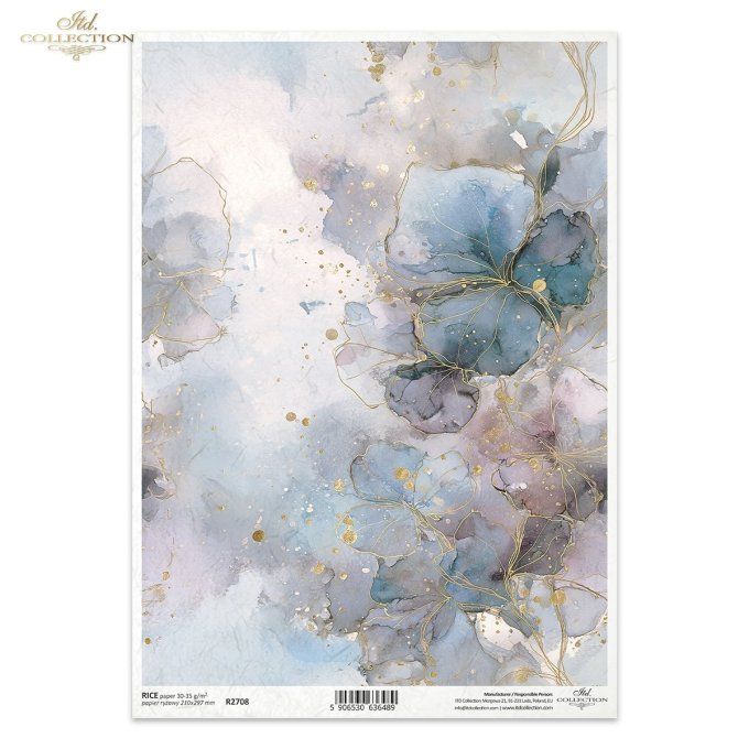 Papier de Riz Jardin des Muses Bleu R2708