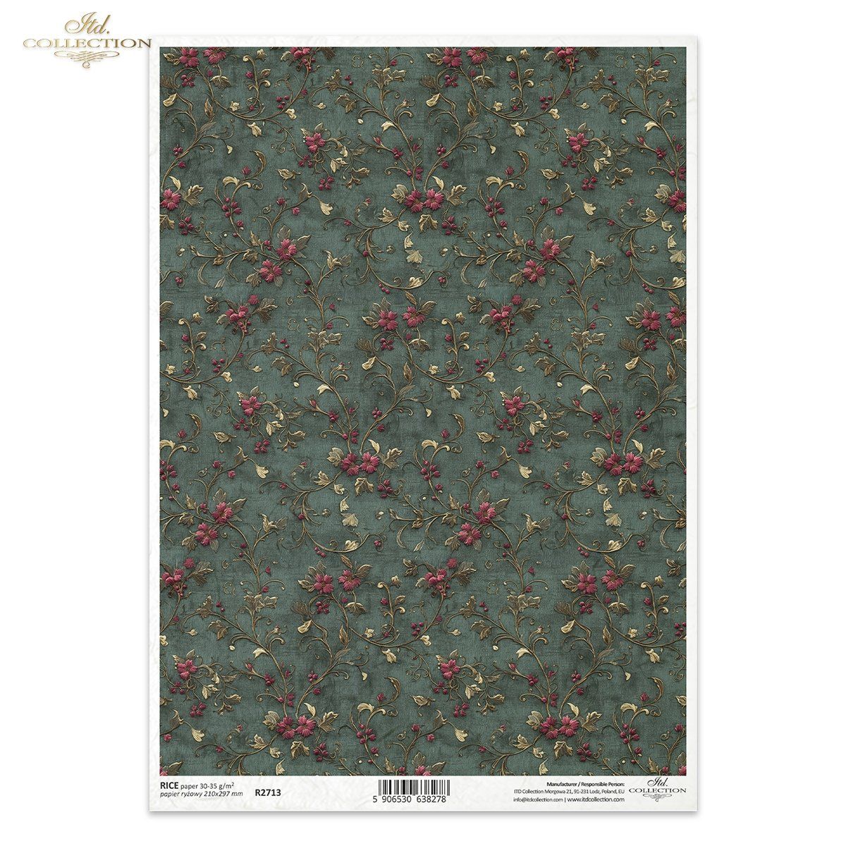 Papier de Riz Petites fleurs d'hiver R2713