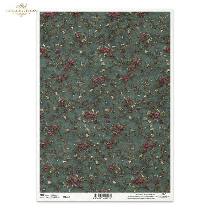 Papier de Riz Petites fleurs d'hiver R2713