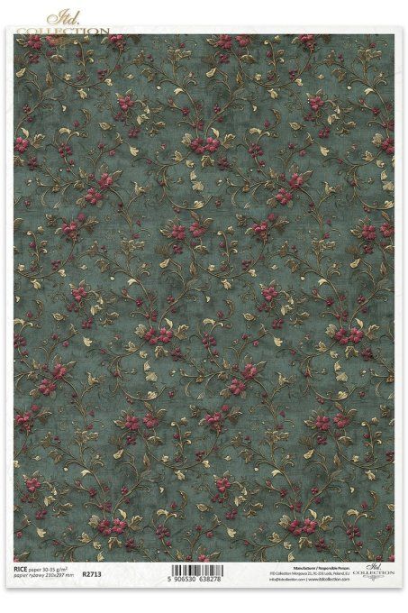Papier de Riz Petites fleurs d'hiver R2713