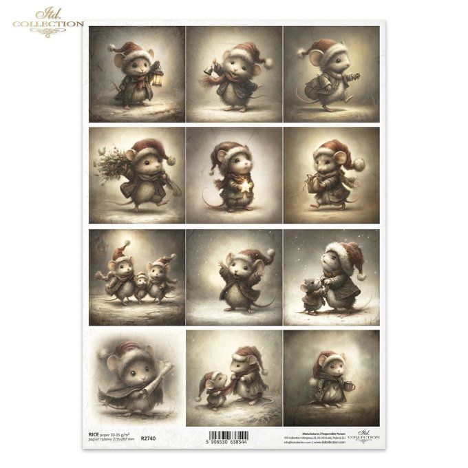 Papier de Riz Les souris de l'hiver R2740