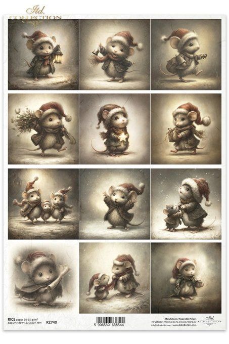 Papier de Riz Les souris de l'hiver R2740