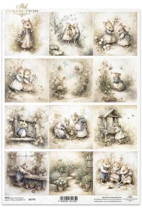 Papier de Riz Souris dans la nature R2779