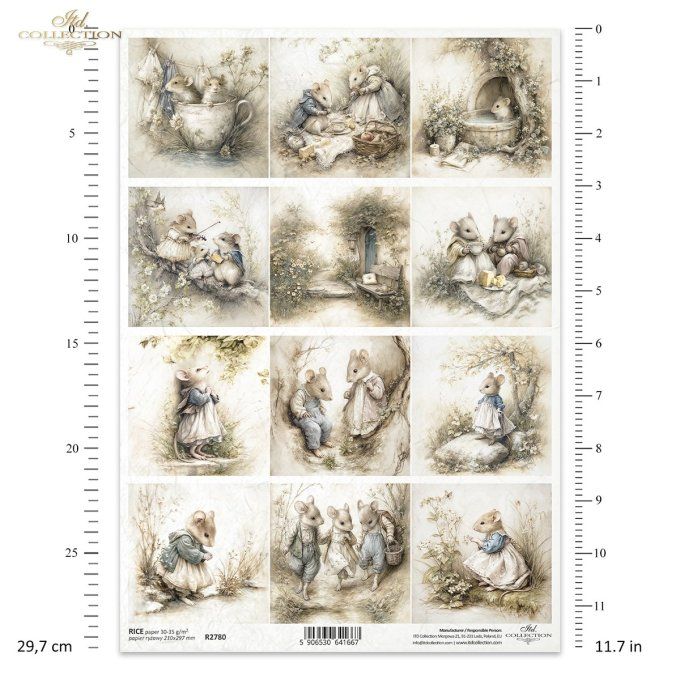 Papier de Riz Souris en week-end R2780