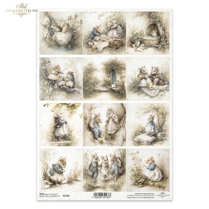 Papier de Riz Souris en week-end R2780