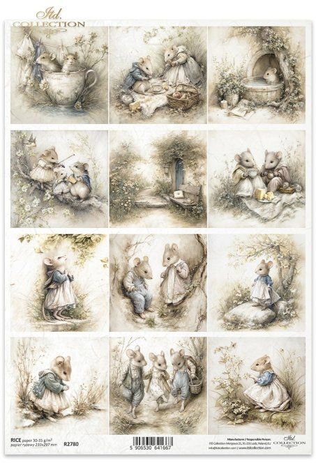 Papier de Riz Souris en week-end R2780